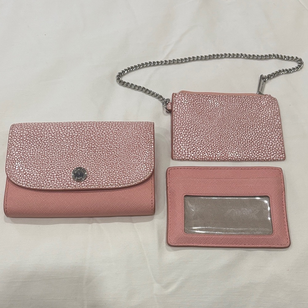 Michael Kors Pink Wallet and Card Holder Set